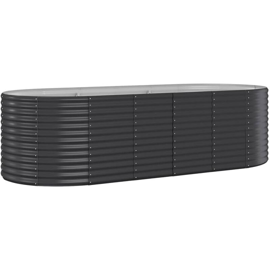 Garden Planter Powder-coated Steel 249x100x68 cm Anthracite Vidaxl Anthracite