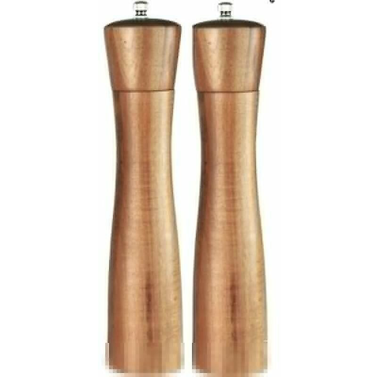 2 Pieces 10 Inch Wooden Adjustable Salt and Pepper Grinder Manual Solid Wood Salt and Pepper Grinder Manual Pepper Grinder Black Pepper Seasoner