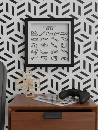 2022 F1 Grand Prix Season Collection | Framed Print 2-Tone Colour 3D Printed Customisable Colours