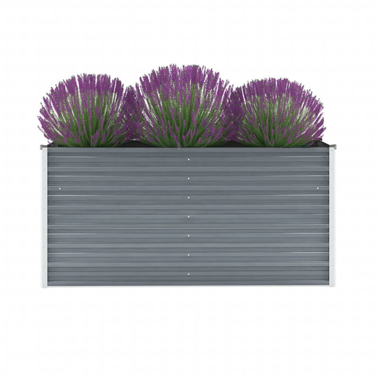 Hommoo - Garden Planter Galvanised Steel 160x40x77 cm Grey VD29028