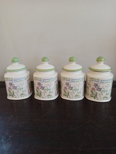 Vintage Boots Herbs & Spices Storage Jars By Judith Glover