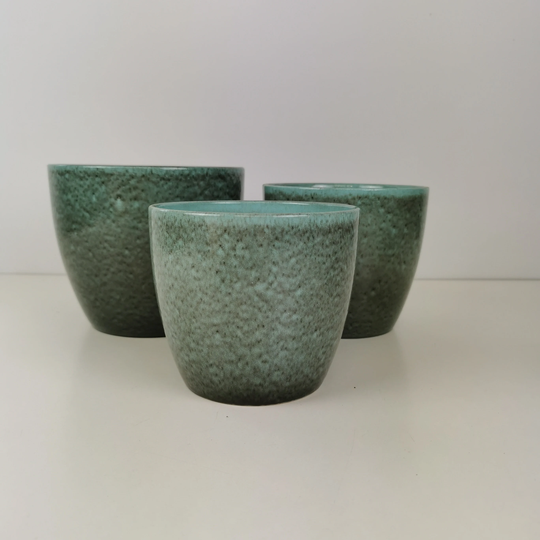 Glazed Sea Moss Green Ceramic Planter - Indoor Plant Pots