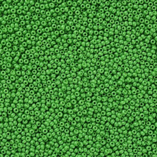 Lime Green 11/0 Round Glass Seed Beads, Opaque Jewelry Supplies, Beading Fgb Craft Beads