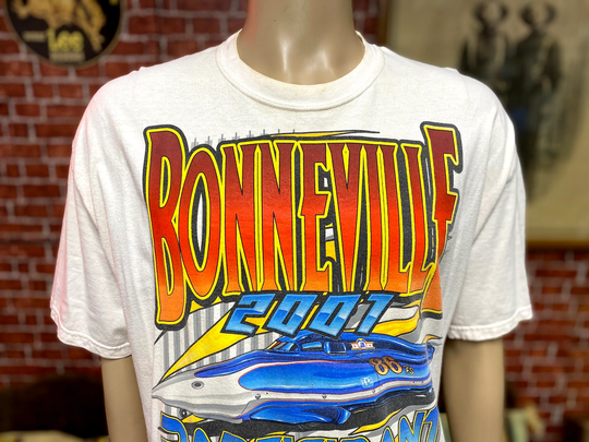 2001 Bonneville Speed Week Salt Flats, Utah Participant White T-Shirt Size Xl