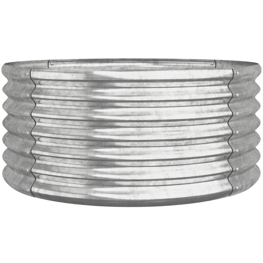 Garden Planter Powder-coated Steel 80x80x36 cm Silver Vidaxl Silver