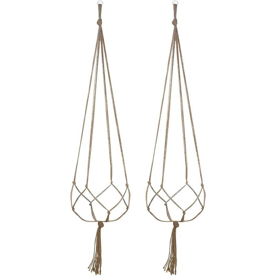 Plant Hanger 2 Pack Hanging Planter Wall Hanging Plant Holders Flower Hanging Cotton Rope Boho Style for Indoor Outdoor (90cm)