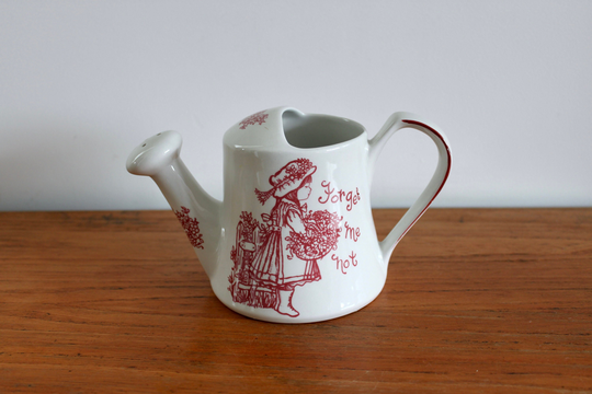 Retro Royal Crownford Forget Me Not Ceramic Watering Can | Made in England, Kitsch Ceramic, House Plant Can, Holly Hobbie Style