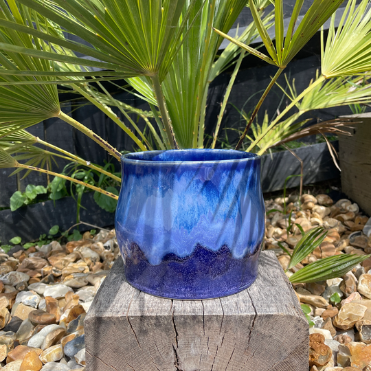 Purple Ceramic Planter, Plant Pot - Ready Made