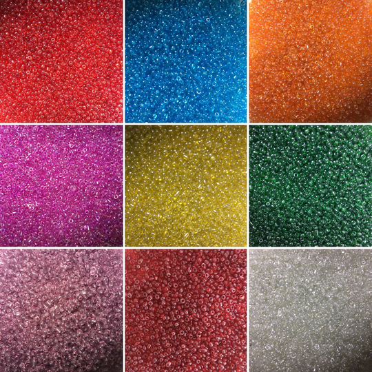 50G Pack 2mm Seed Beads, Transparent Bead Making Glass Beads, Various Colours, Jewellery Craft