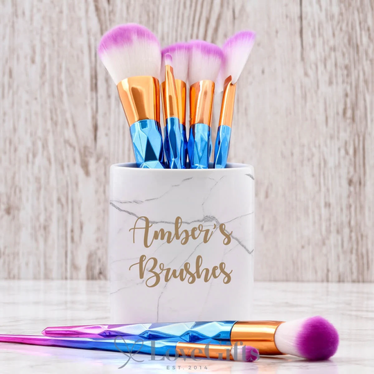 Marble Pattern Make-Up Brush Pot | Personalised Gift Dispatched Next Working Day