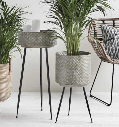 Scalloped Embossed Iron Planters