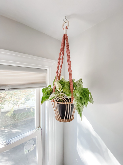 Boho Rattan Basket Macrame Plant Hanger // Made To Order Style Unique & Modern Home Decor Gift For Lover
