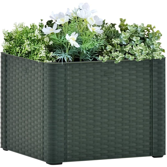 Asupermall - Garden Raised Bed with Self Watering System Green 43x43x33 cm