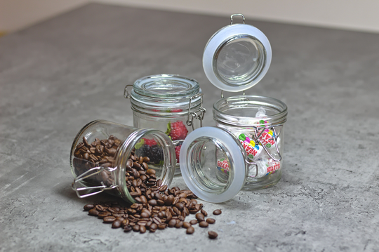 Set Of 12 X Clip Top Terrine Storage Glass Jars With Airtight Lid | Kilner Style 350Ml - Preserve