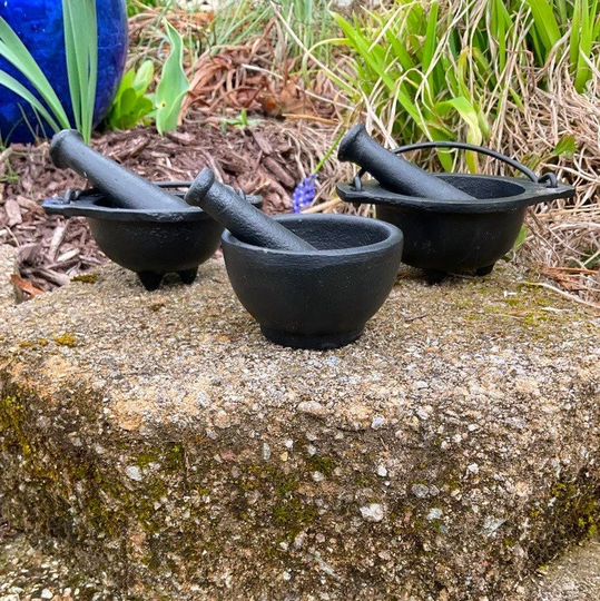 Solid Iron Cauldron Mortar Pestle Combination, Perfect Cauldrons To Grind Herbs, Combine Spell Components, My Personal Spells Included