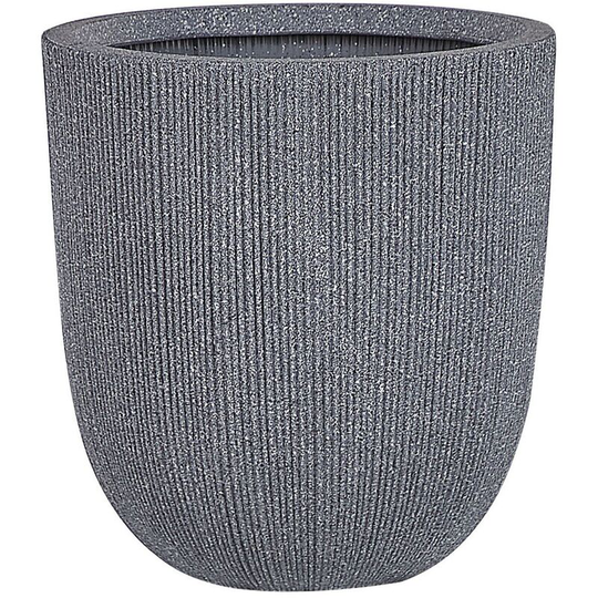 Modern Outdoor Plant Pot Planter Tall Round 33 x ø 31 cm Grey Chios - Grey