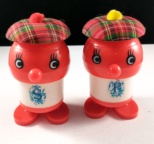 Scottish Duo - Vintage Salt & Pepper Shakers Red 1970's