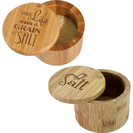Salt Container With Lid, Salt Shaker, Cumin and Pepper Bowl with Magnetic Swivel Lid(2 pcs) Bottled logo + salt shaker