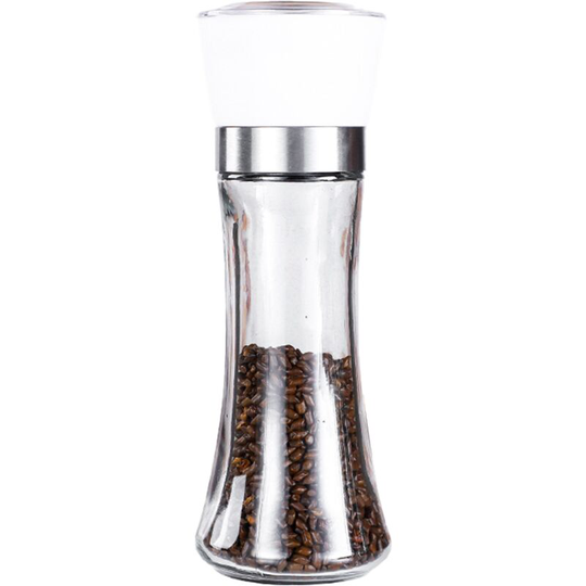 Premium Pepper and Salt Grinder Set of 2-Refillable Coarseness Adjustable Pepper Mill Shaker tall white