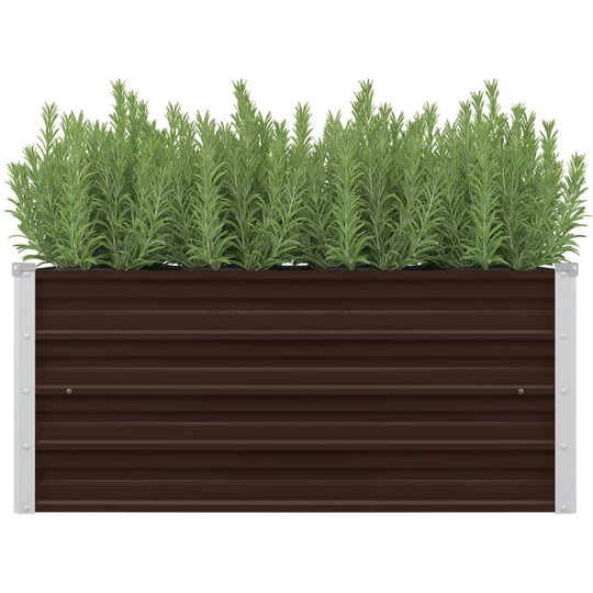 Hommoo - Garden Planter Brown 100x40x45 cm Galvanised Steel