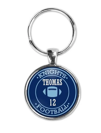Custom Football Keychain, Team Gift, Jewelry, Personalized, Game, Senior Number, Fan, Season, Mom, Banquet