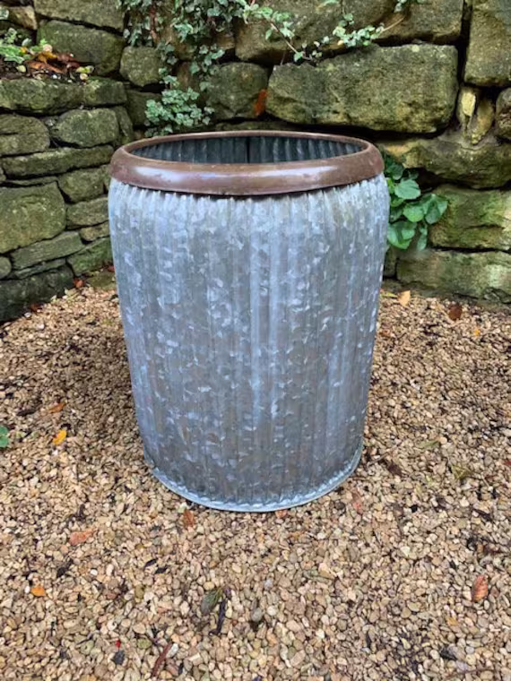 Medium Sized Galvanised Dolly Planter Container