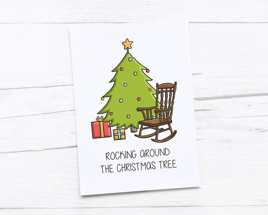 Happy Christmas Card | Merry Rocking Around The Tree Chair