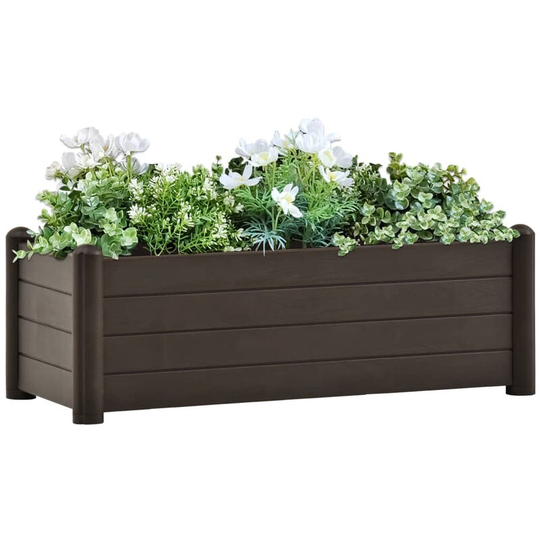 Asupermall - Garden Raised Bed pp Mocha 100x43x35 cm