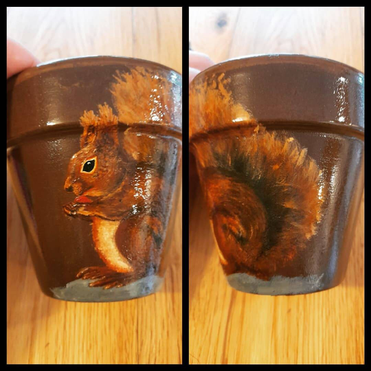 British Wildlife Planters, Animal Themed Hand Painted Terracotta Plant Pots, Personalised Pet Portraits, Indoor Or Outdoor Use, Unique Gifts