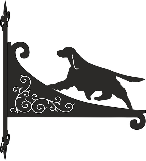 Springer Spaniel Ornamental Scroll Hanging Bracket