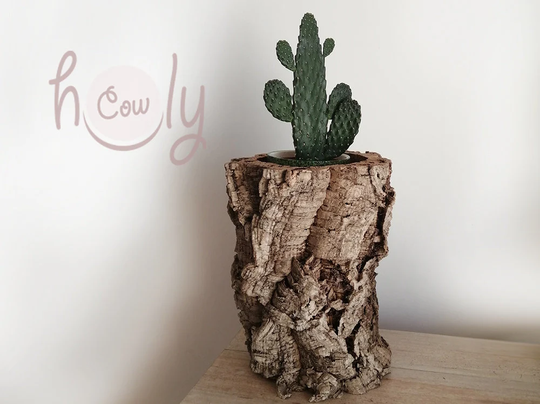 Large Eco Friendly & 100% Natural Cork Bark Planter, Rustic Garden Pot, Planter