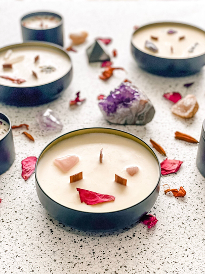 Self Love Crystal Candle 16Oz | Rose Quartz |Aromatherapy