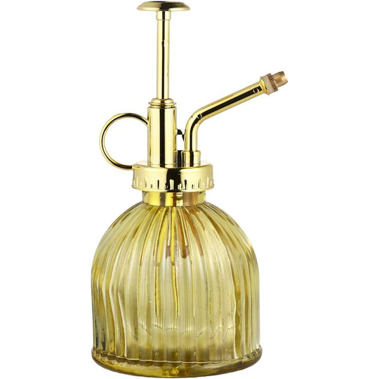 1 Piece Glass Vintage Style with Garden Plant Watering Can Transparent + Gold Gr??e 1 Yellow - Langray