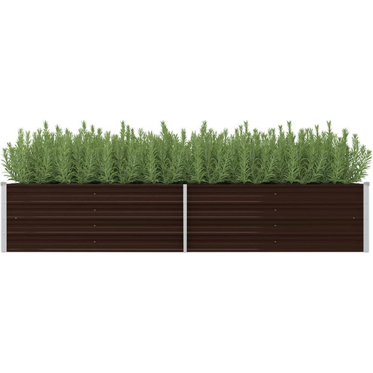 Garden Planter Brown 240x80x45 cm Galvanised Steel VDTD29835 - Topdeal