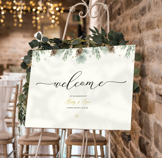 Welcome Sign | Tis The Season Winter Wedding, Welcome To Our Wedding Sign, Sign Christmas in July, Friends Bridal Shower