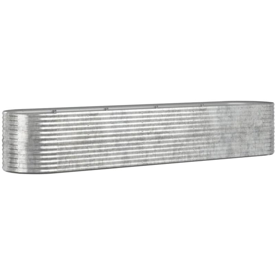 Garden Planter Powder-coated Steel 368x80x68 cm Silver Vidaxl Silver