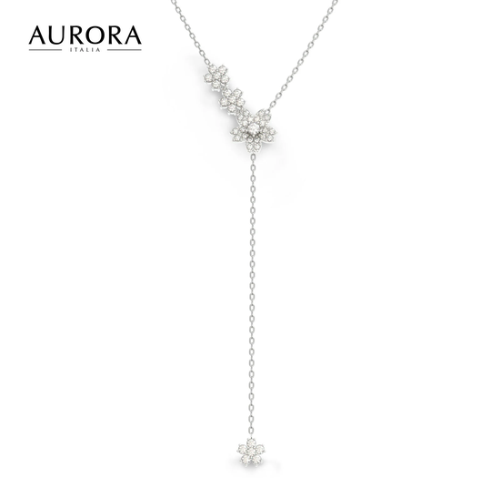 Auroses Four Seasons Collection - Spring Edition Necklace 925 Sterling Silver 18K White Gold Plated