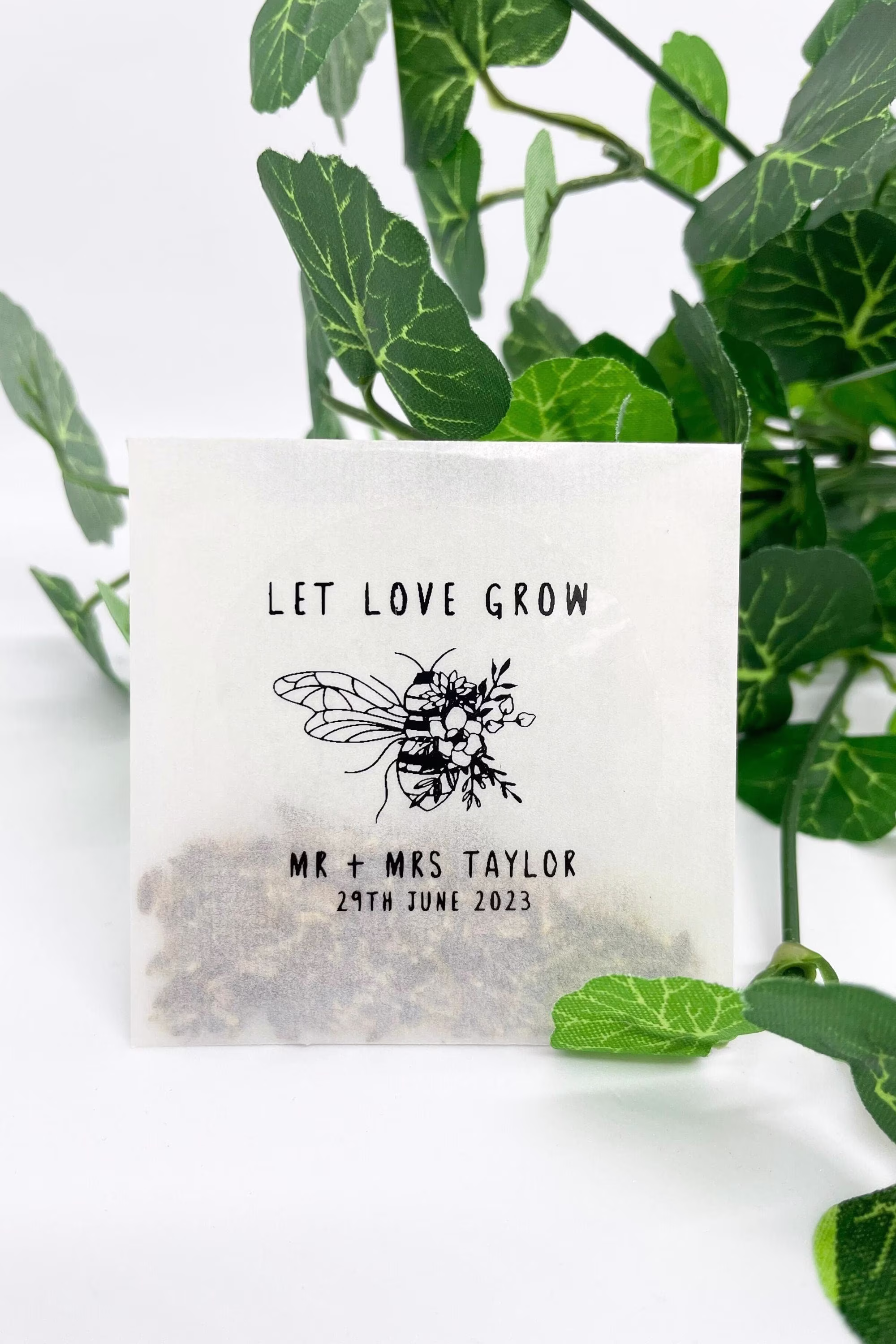 Personalised Wild Flower Seed Save The Bees Let Love Grow Wedding Favour Eco Friendly Gifts Party Scatter Seeds Bee Flowers
