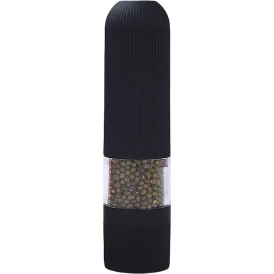 Electric Salt and Pepper Grinder Set - Battery Operated Handed Salt Pepper Mill with Bottom Cap black