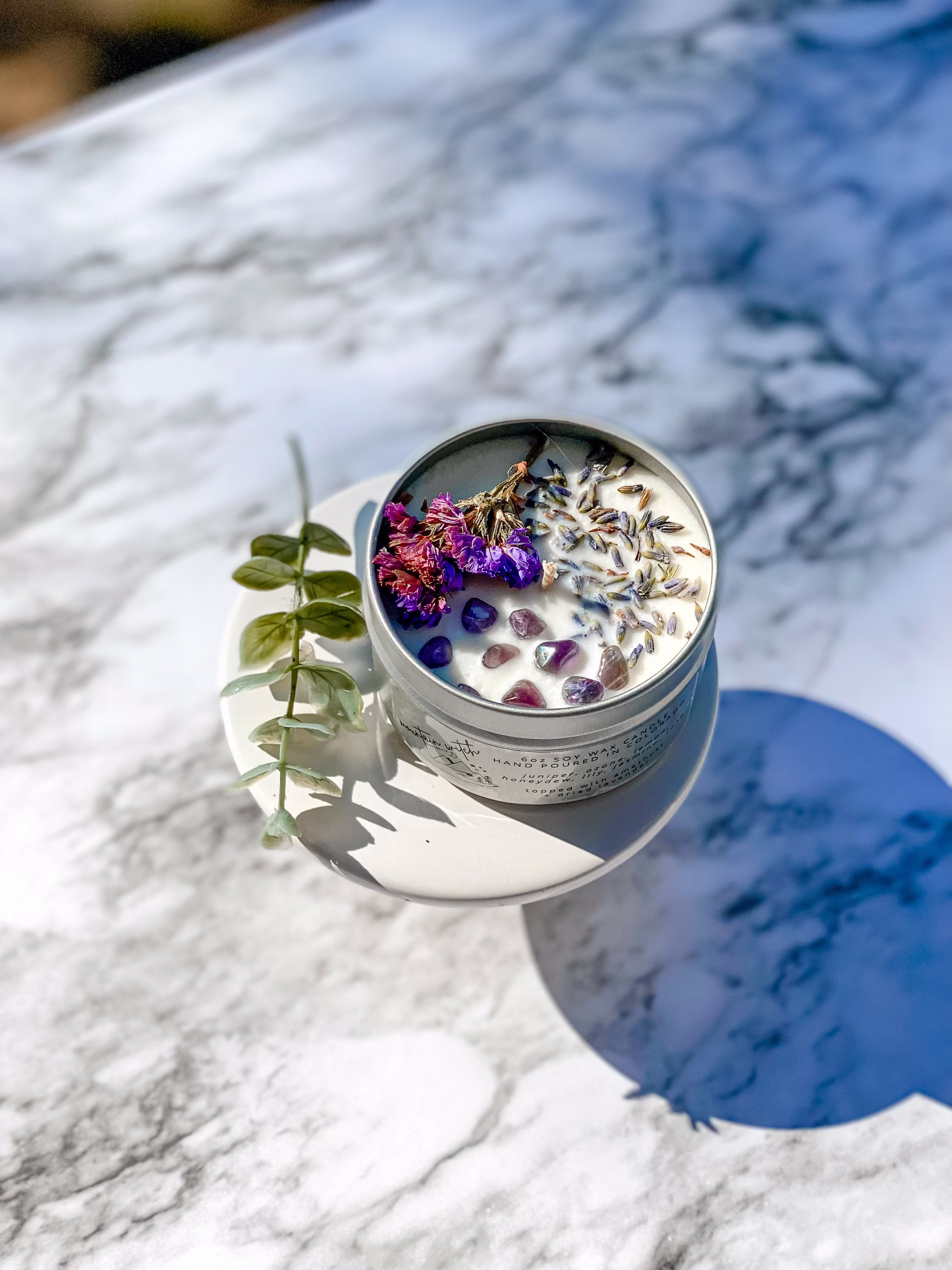 Aquarius Zodiac Crystal Candle