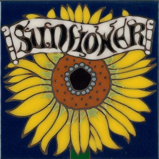 Handpainted Tile Sunflower Made in Usa Ceramic Original Art