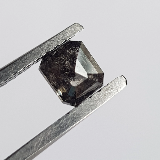 4.8mm/0.54Ctw Clear Black Salt & Pepper Emerald Cut Shaped Rose Loose Diamond, Faceted Diamond For Ring, Dds739/33