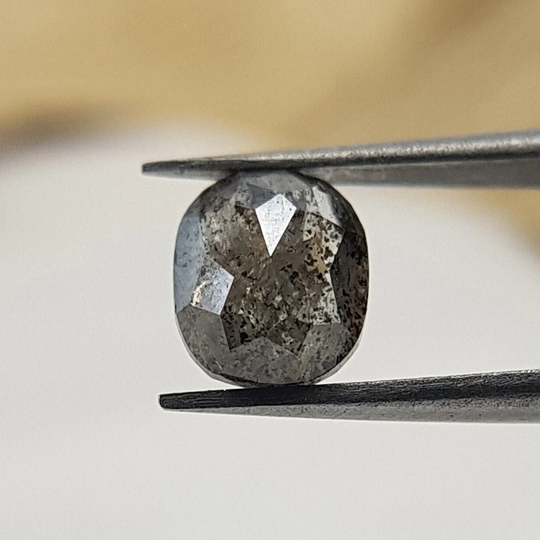 1Ct Salt & Pepper Diamond | Loose Oval For Engagement Ring Natural Wedding Unique Galaxy