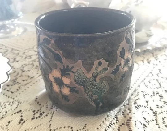 Vintage Butterfly Pottery Planter, Pots & Planters, Handmade