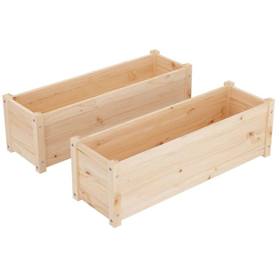 Garden Planters 2 pcs 100x31x31 cm Solid Pinewood Vidaxl Brown