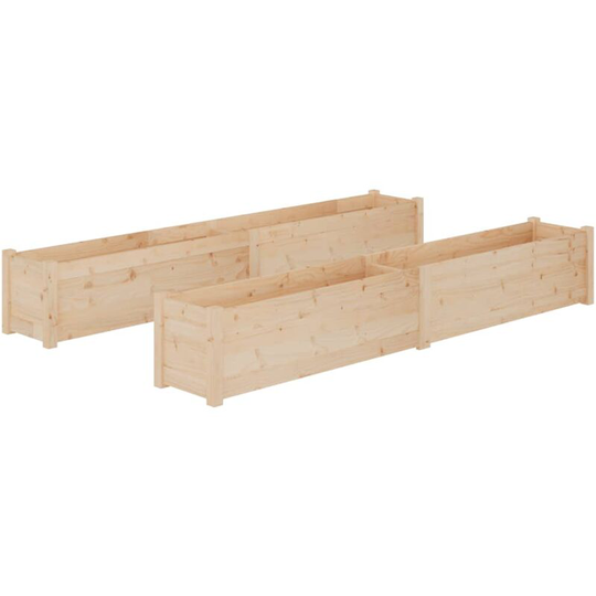 Garden Planters 2 pcs 200x31x31 cm Solid Pinewood Vidaxl Brown