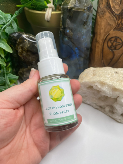 30Ml Luck & Prosperity Sacred Ritual Smokeless Room Spray | Money Witchcraft Wiccan Pagan Mist Crystal Infused Herbs Oil