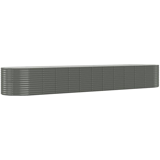 Garden Planter Powder-coated Steel 507x100x68 cm Grey Vidaxl Grey