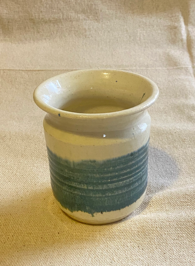 White & Blue Ceramic Planter - Stone Wear