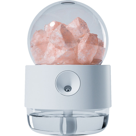 Superseller - Crystal Salt Stone Humidifier Warm White Night Light 300mL Mist Humidifier Portable Quiet usb Essential Oil Diffuser